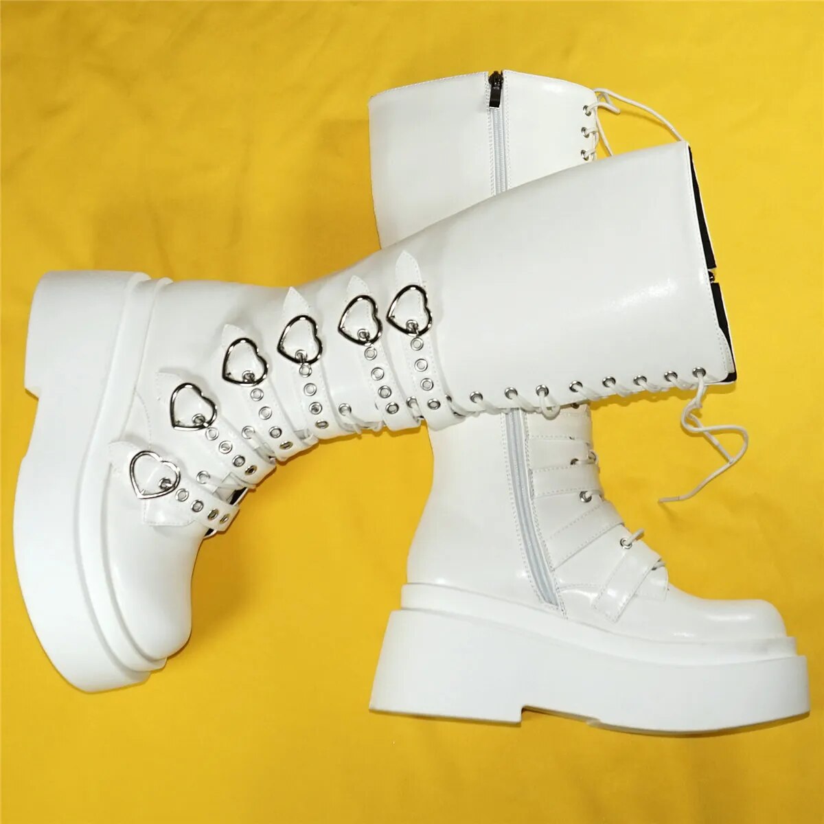 White goth boots-Y2k station