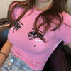 Anime crying eyes crop top - Y2k station