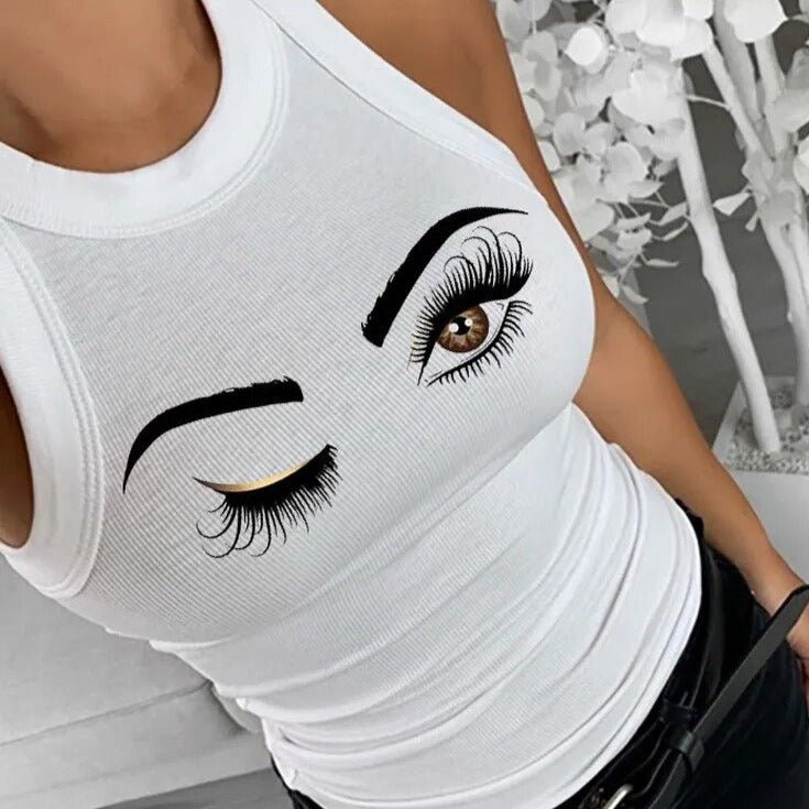 Anime eyes crop top - Y2k station