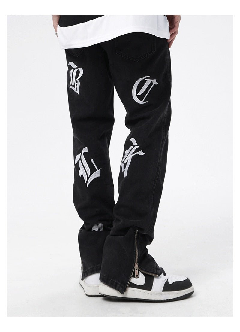 Black Print Jeans - Y2k station