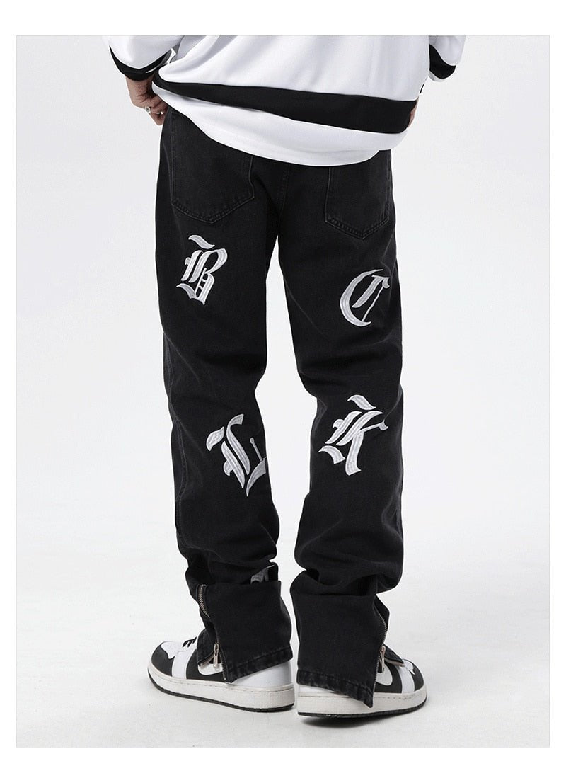 Black Print Jeans - Y2k station