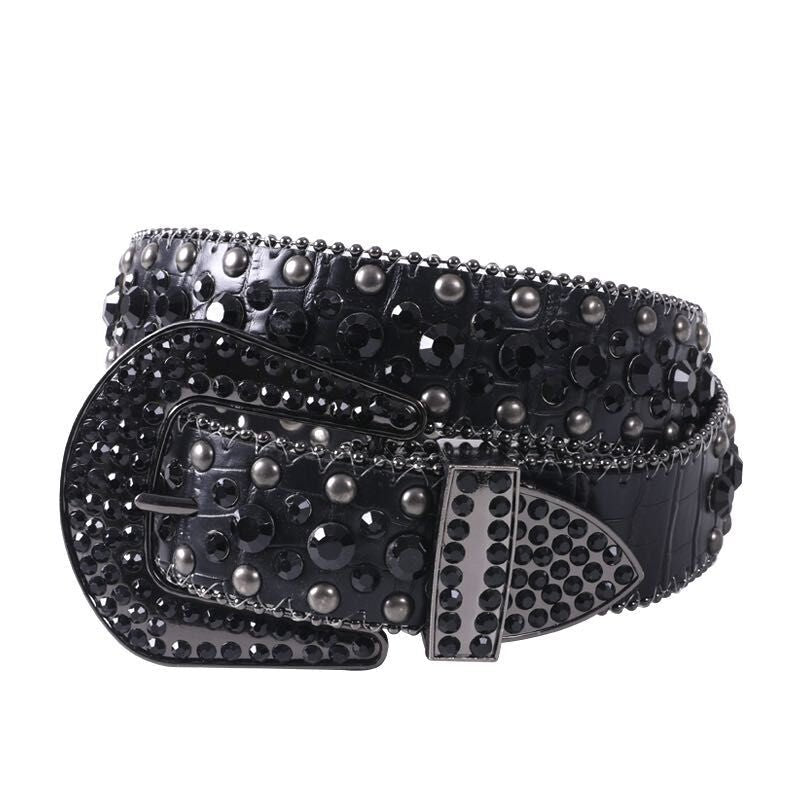 Black Rhinestone Belt