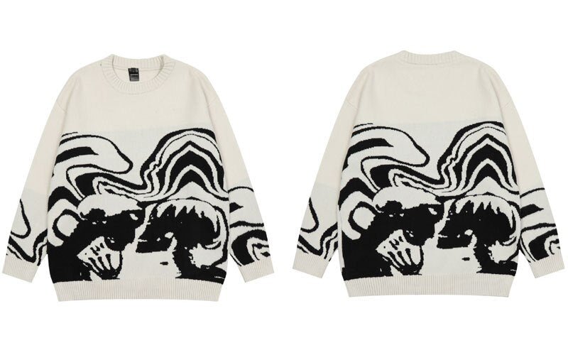 Black Skull Sweater - Y2k station