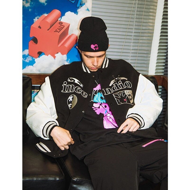 Black Varsity Jacket - Y2k station