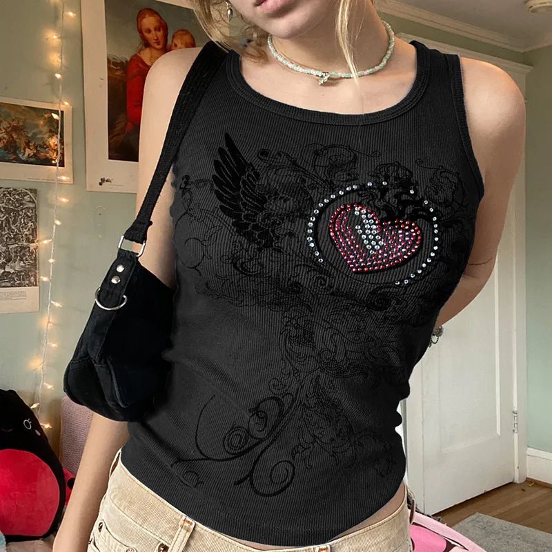 Black Y2K Tank Top - Y2k station