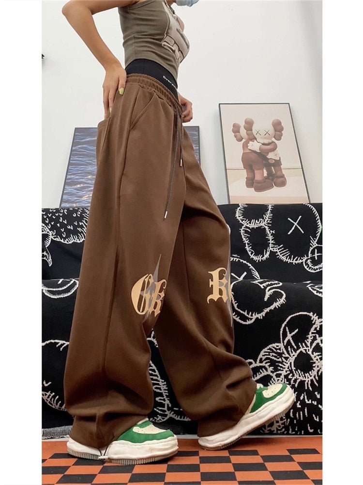 Brown Track Pants - Y2k station