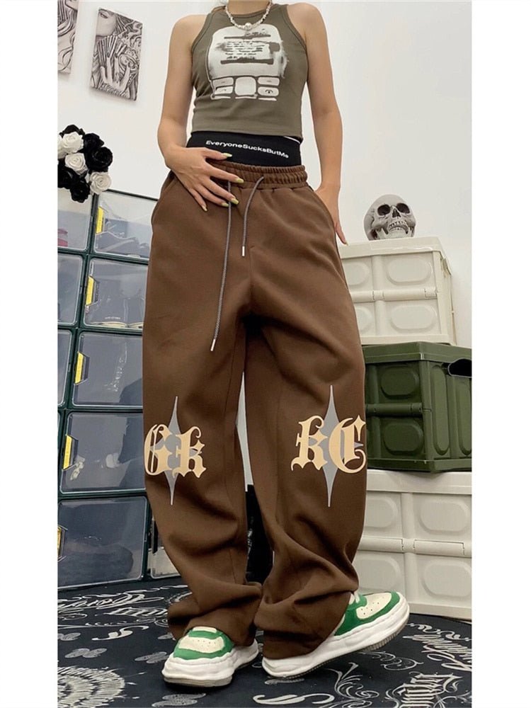 Brown Track Pants - Y2k station