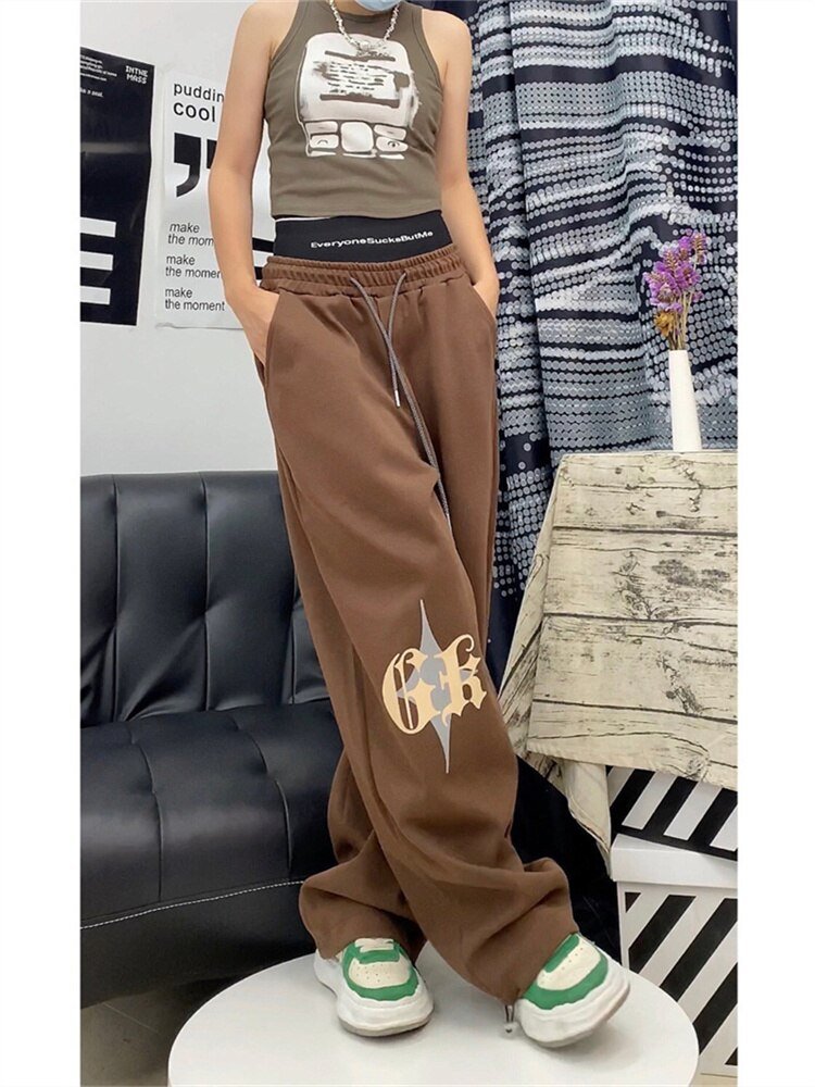 Brown Track Pants - Y2k station