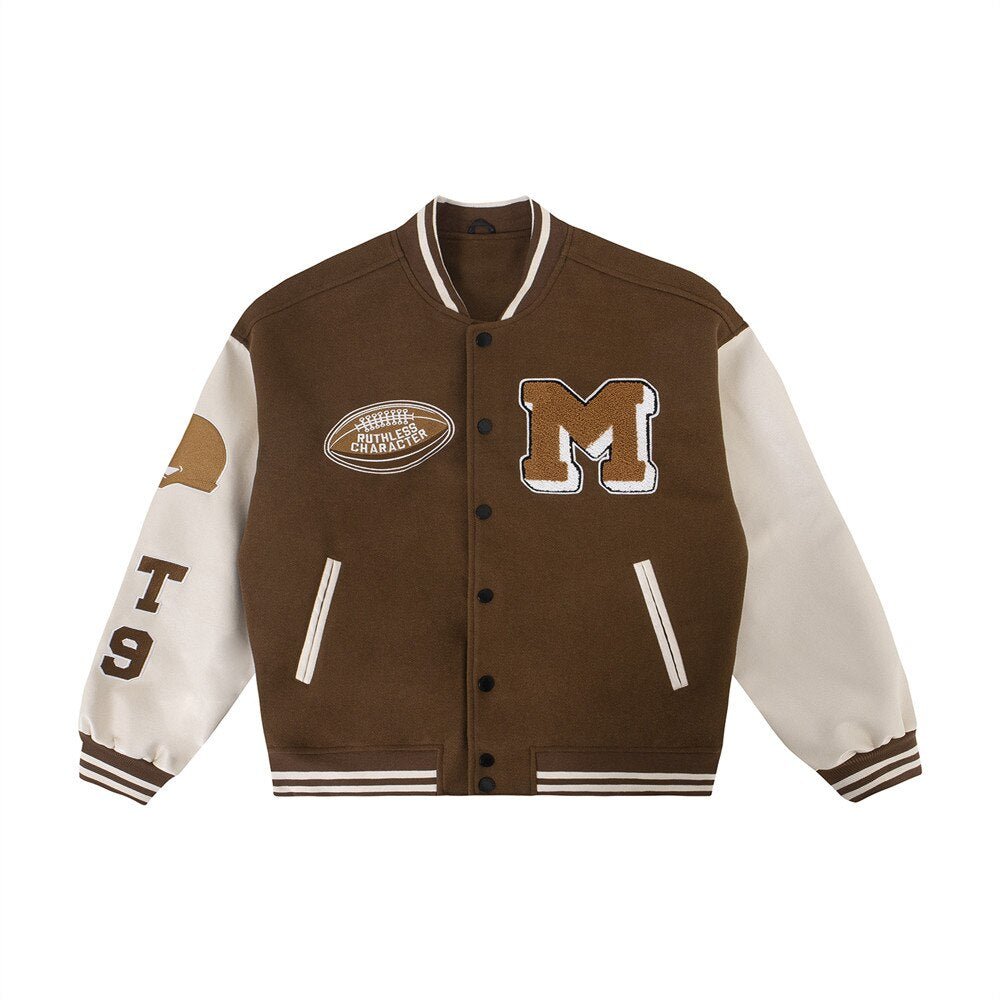 Brown Varsity Jacket - Y2k station
