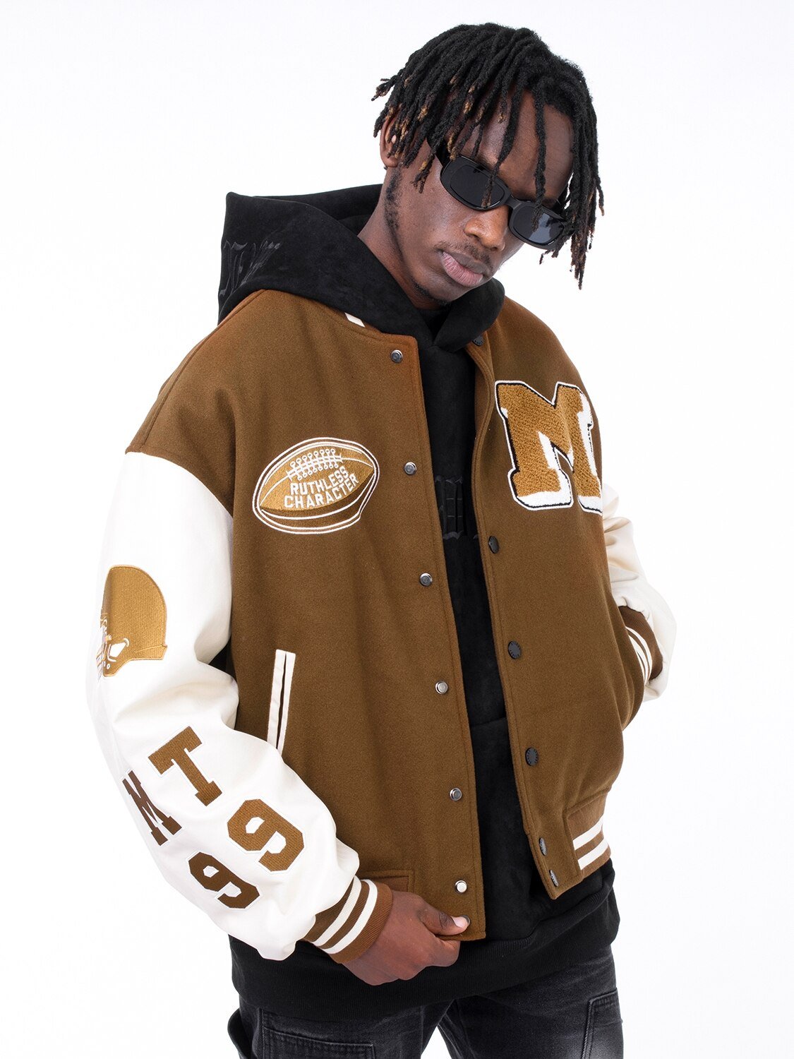 Brown Varsity Jacket - Y2k station