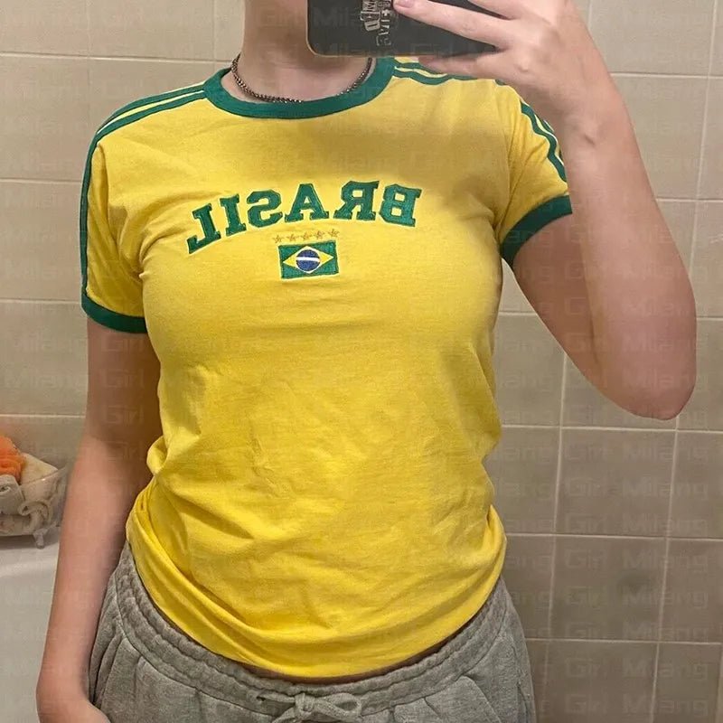 Crop Top Brazil - Y2k station