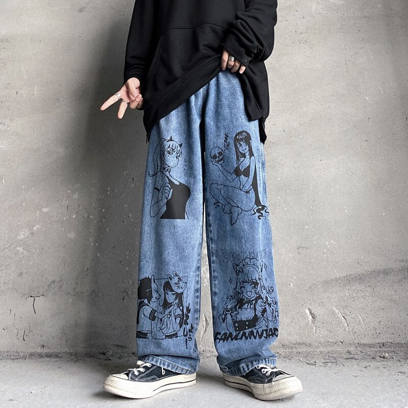 Custom Anime Jeans - Y2k station
