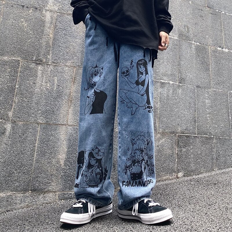 Custom Anime Jeans - Y2k station