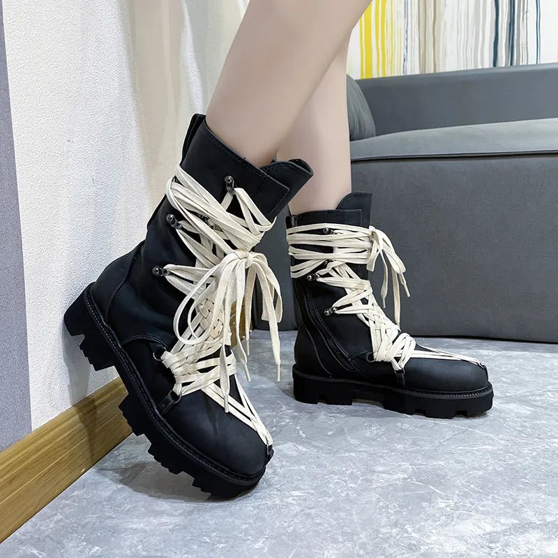 Emo black boots - Y2k station