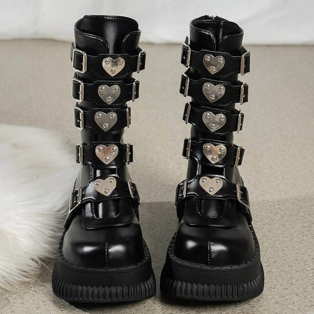 Emo boots with spikes - Y2k station