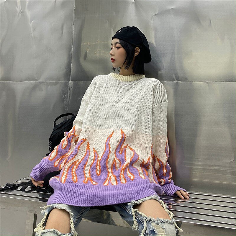 Flame Knit Sweater - Y2k station
