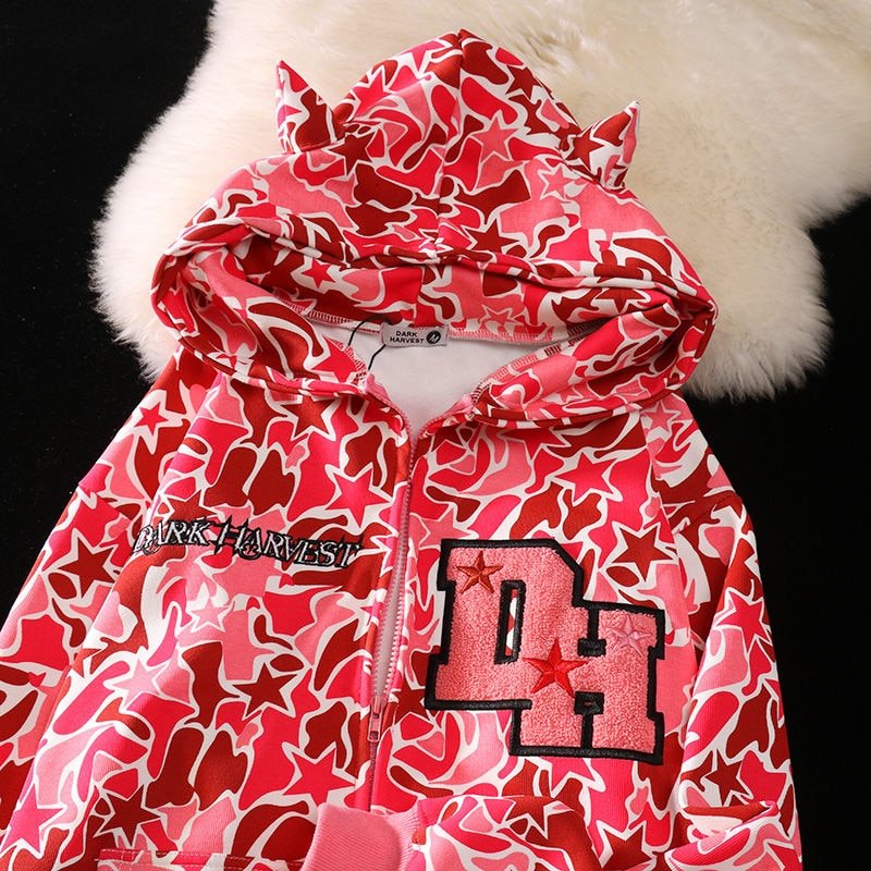 Full zip camo hoodie - Y2k station