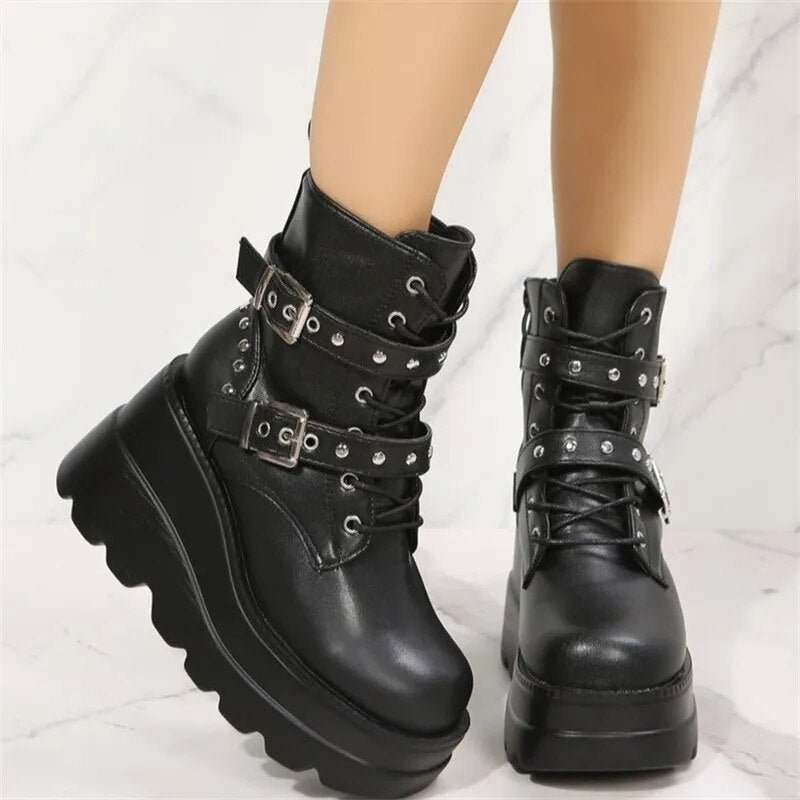 Goth combat boots - Y2k station