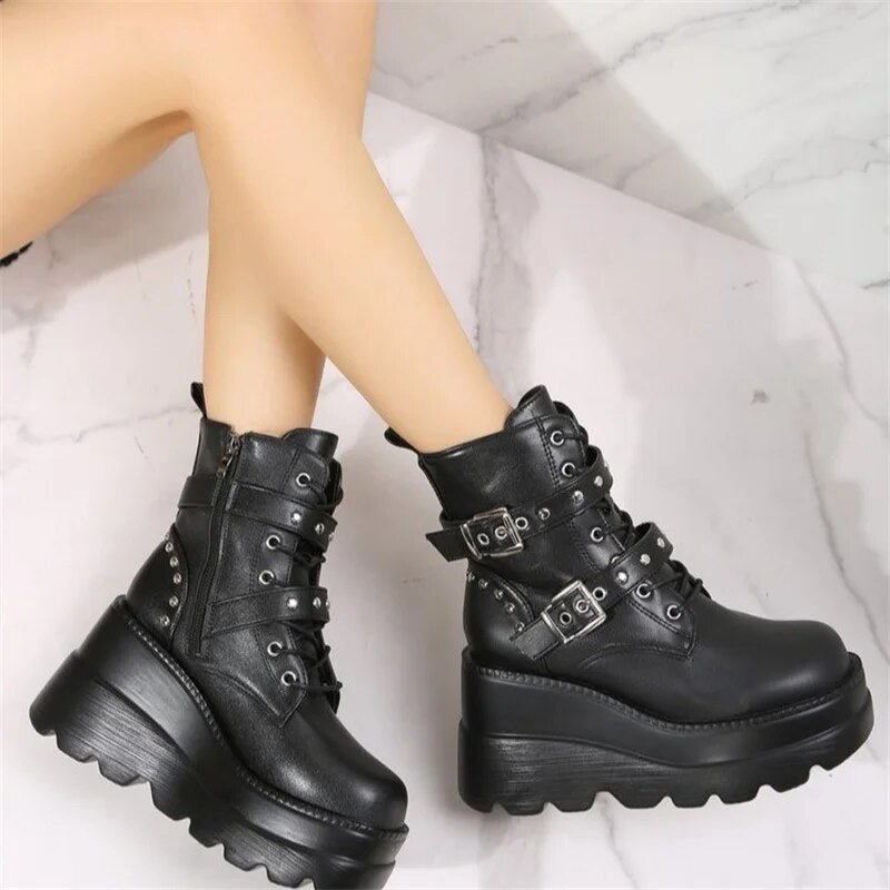 Goth combat boots - Y2k station