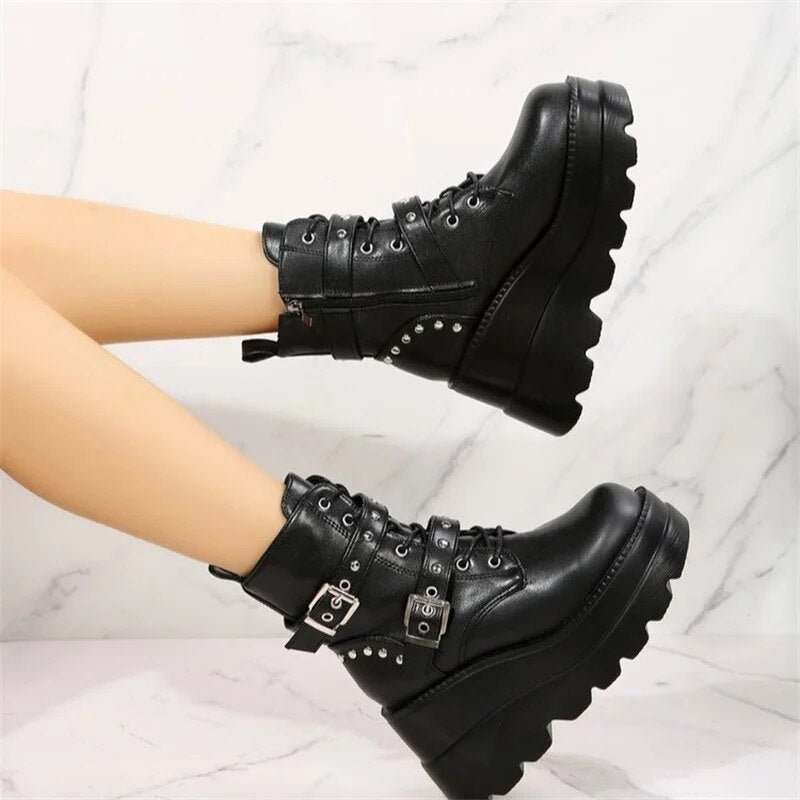 Goth combat boots - Y2k station