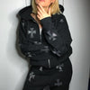Jacket With Shiny Rhinestone Cross - Y2k station