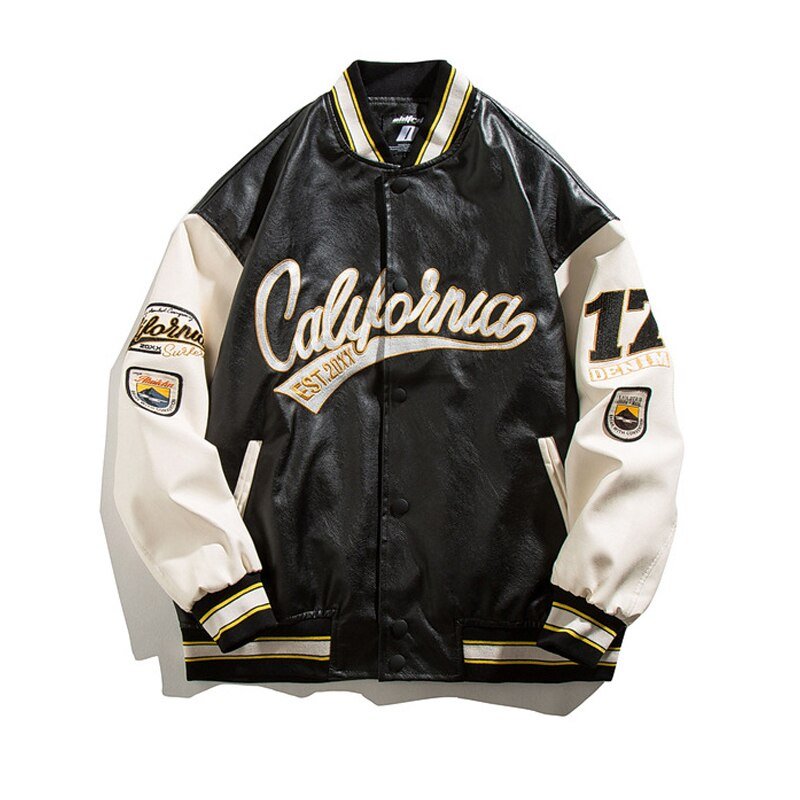 Leather Varsity Jacket - Y2k station