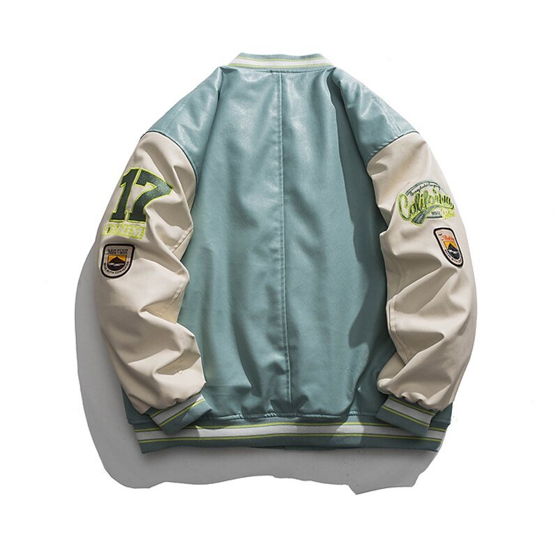 Leather Varsity Jacket - Y2k station