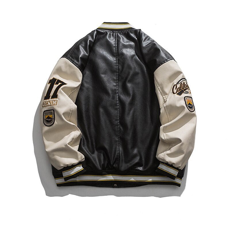 Leather Varsity Jacket - Y2k station