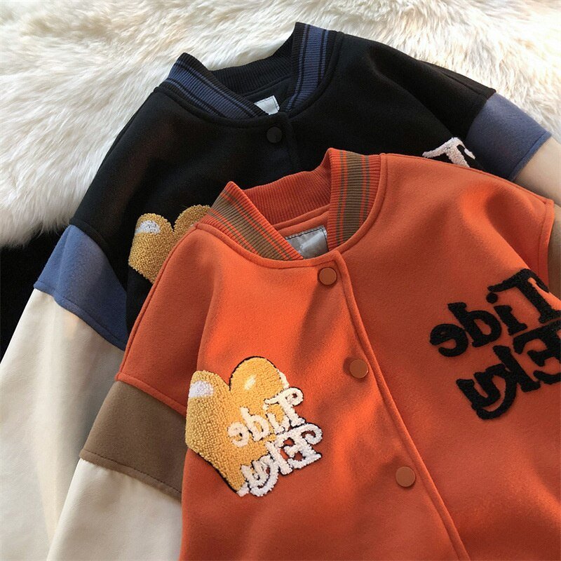 Orange Varsity Jacket - Y2k station