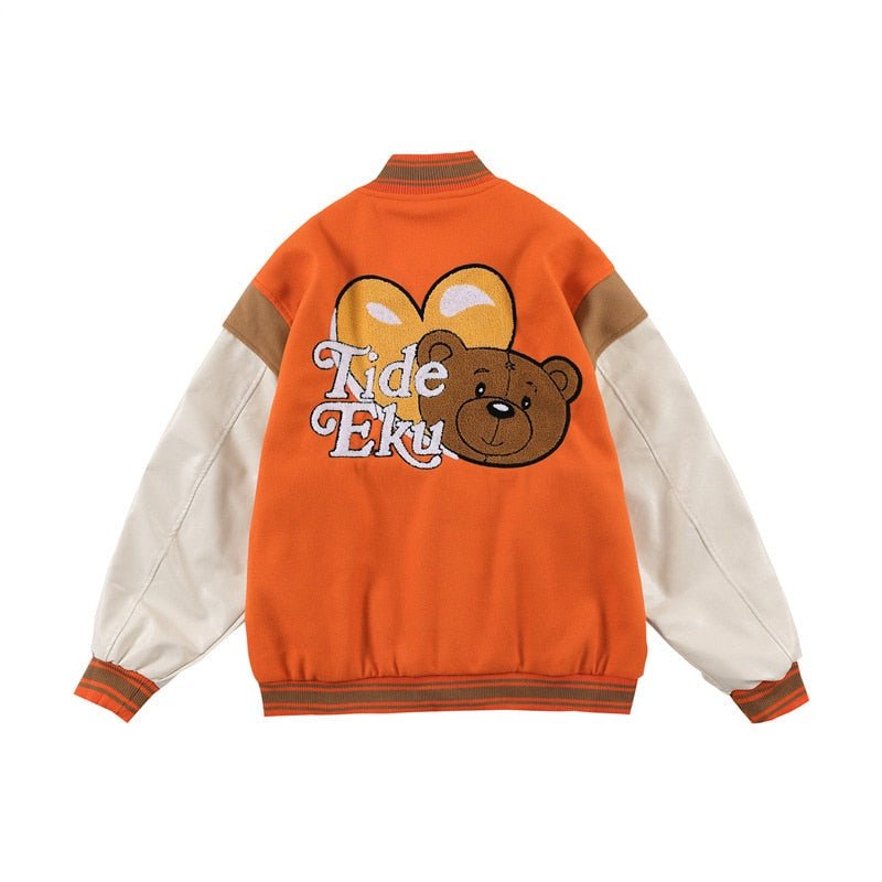 Orange Varsity Jacket - Y2k station
