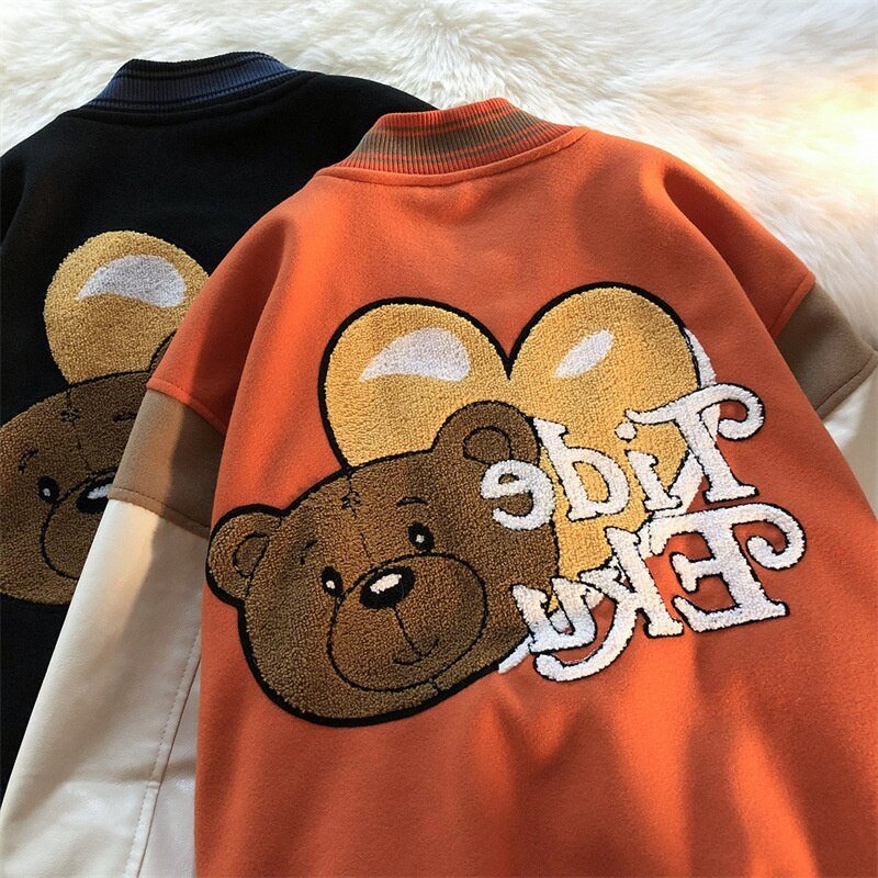 Orange Varsity Jacket - Y2k station