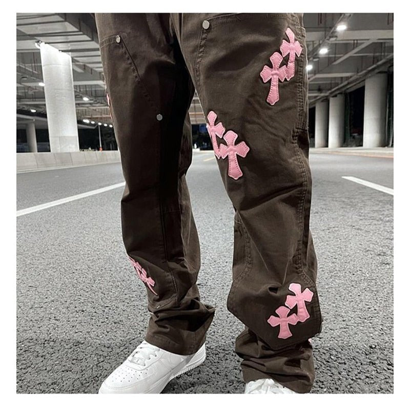 Pants With Crosses On Them - Y2k station