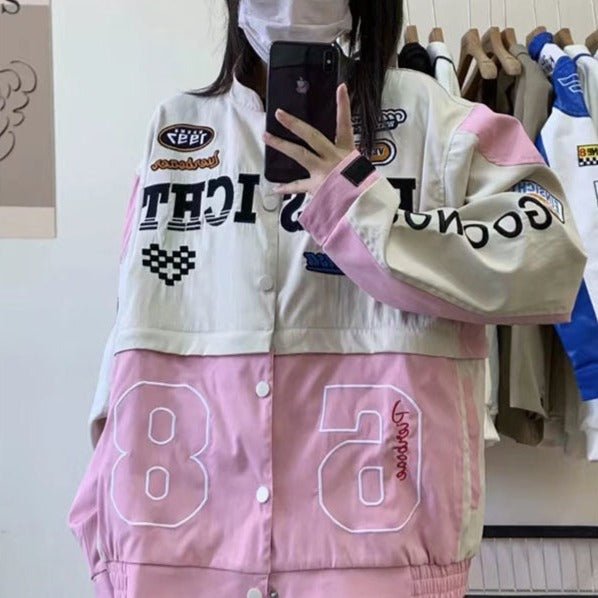 Pink racer jacket - Y2k station