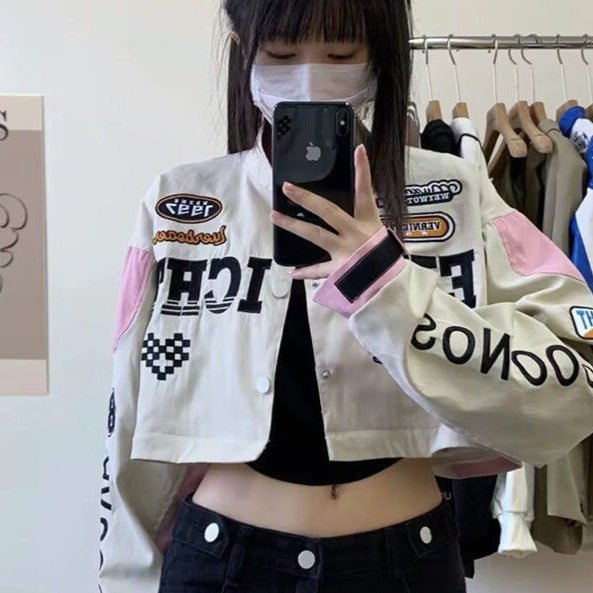 Pink racer jacket - Y2k station