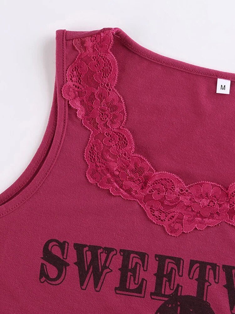 Pink Tank Top Y2K - Y2k station