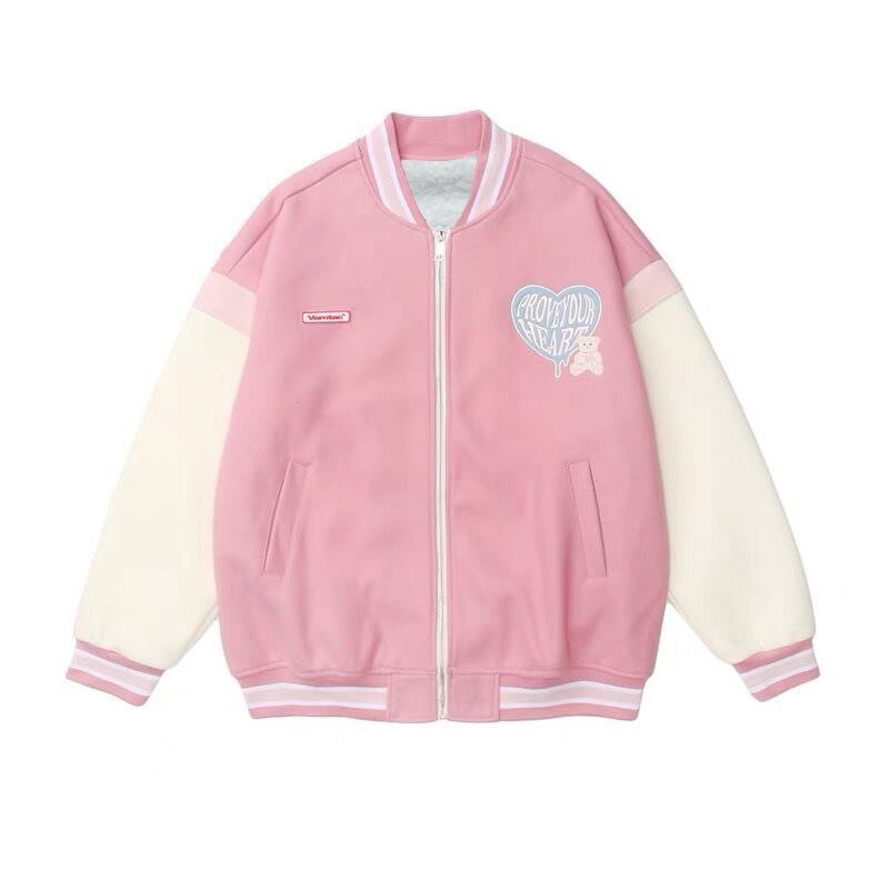 Pink Varsity Jacket | Y2K Station - Y2k station