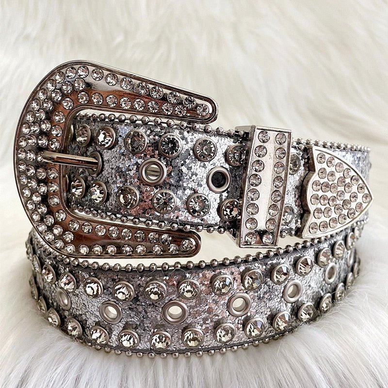 Rhinestone Silver Belt