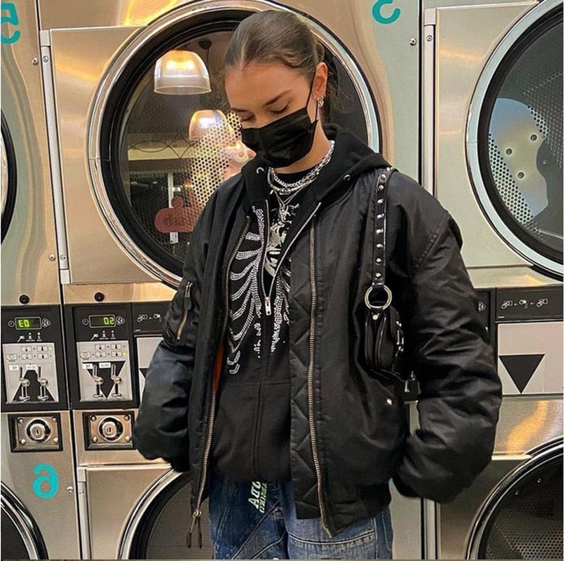 Rhinestone Skeleton Sweater - Y2k station