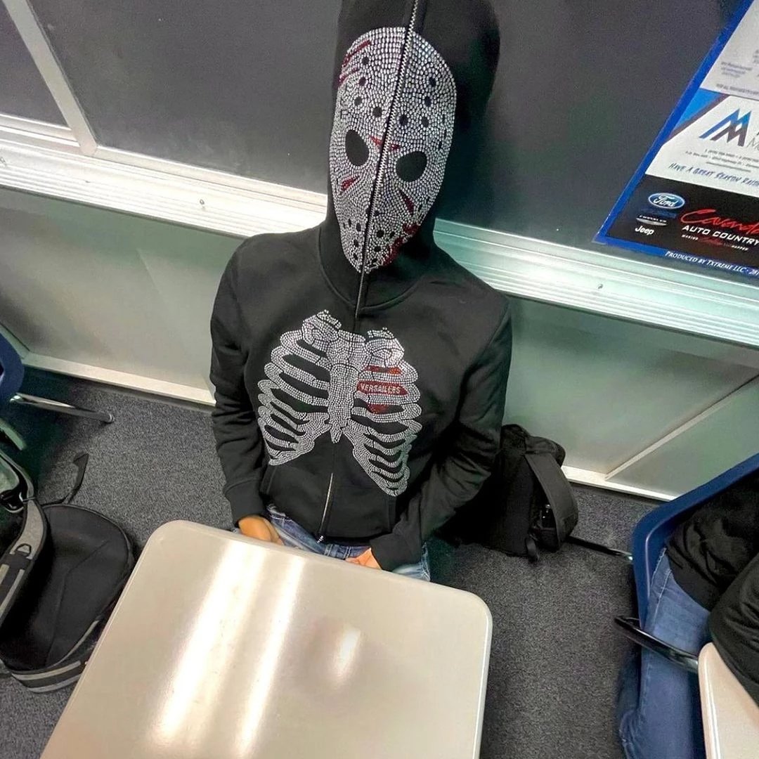 Rhinestone Skull Jacket - Y2k station