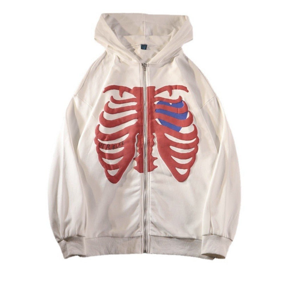 Skeleton Jacket With Heart - Y2k station