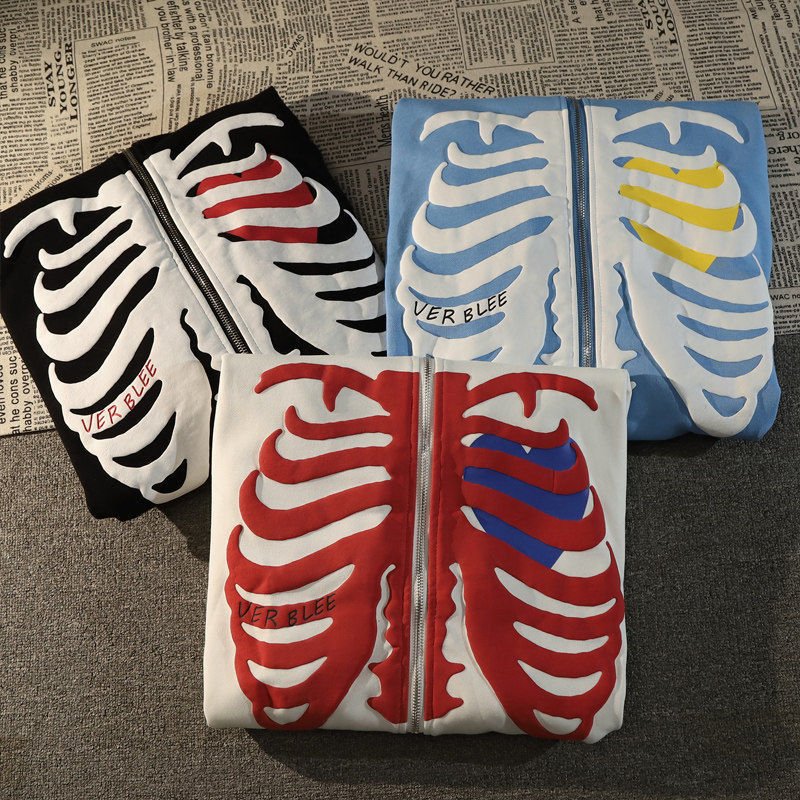 Skeleton Jacket With Heart - Y2k station