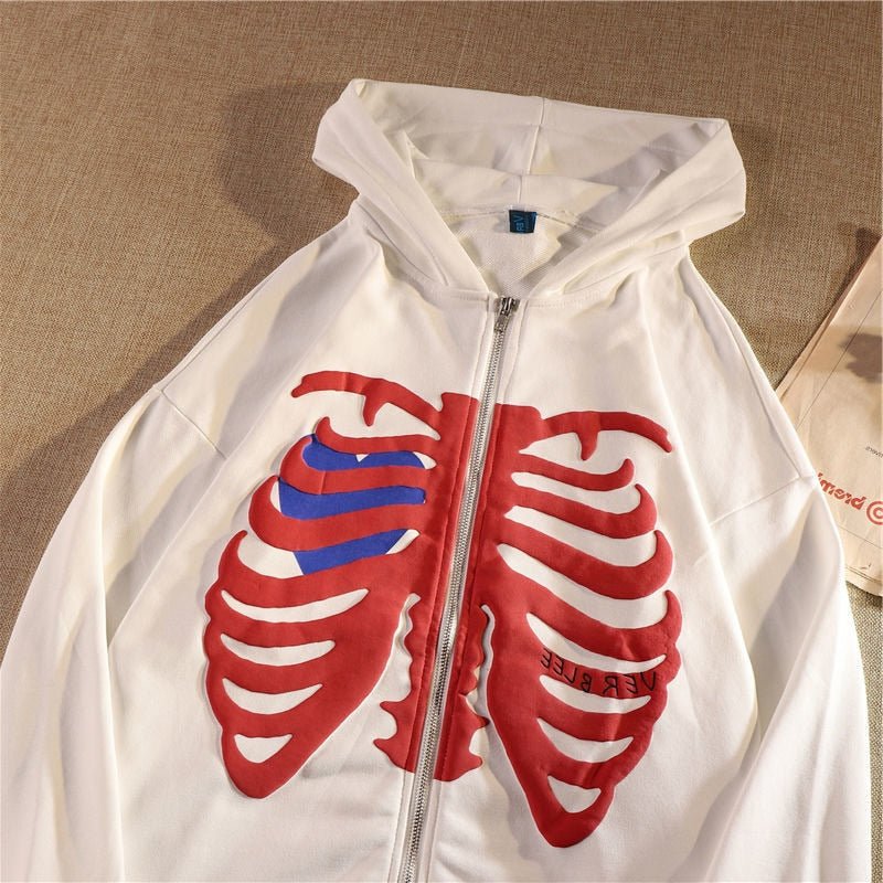 Skeleton Jacket With Heart - Y2k station