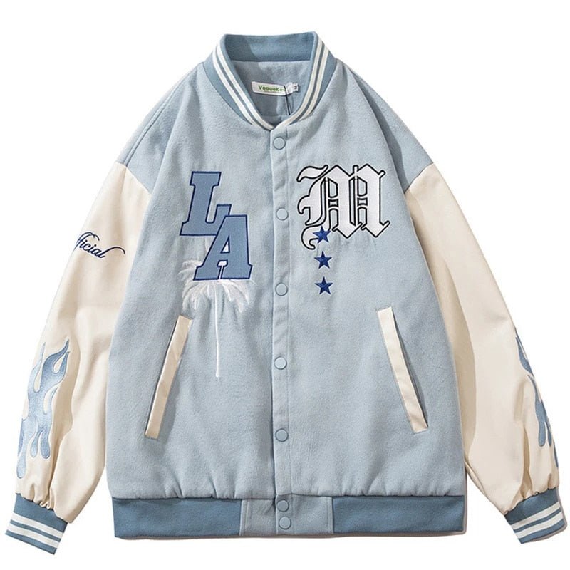 Sky Blue Varsity Jacket - Y2k station