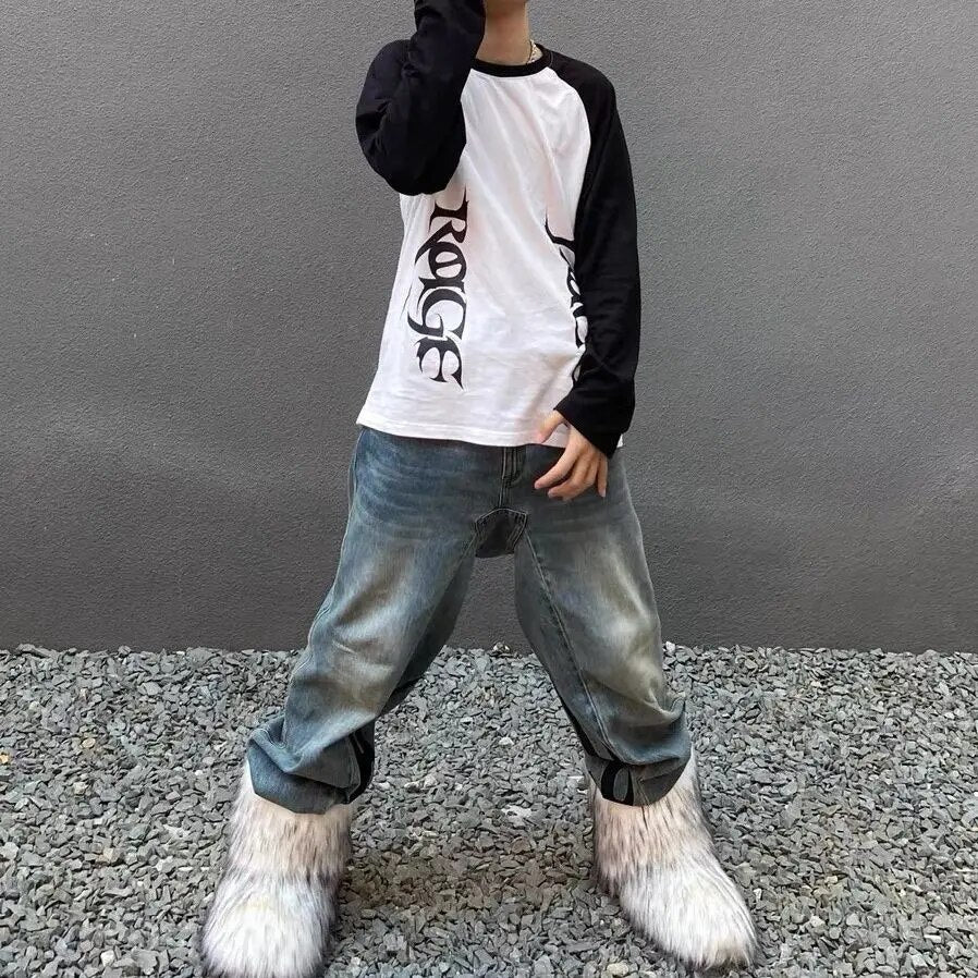 Y2K fluffy boots - Y2k station