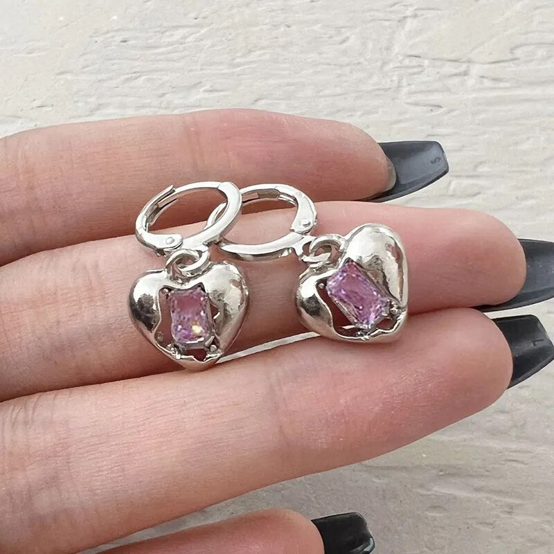 Y2K heart earrings - Y2k station