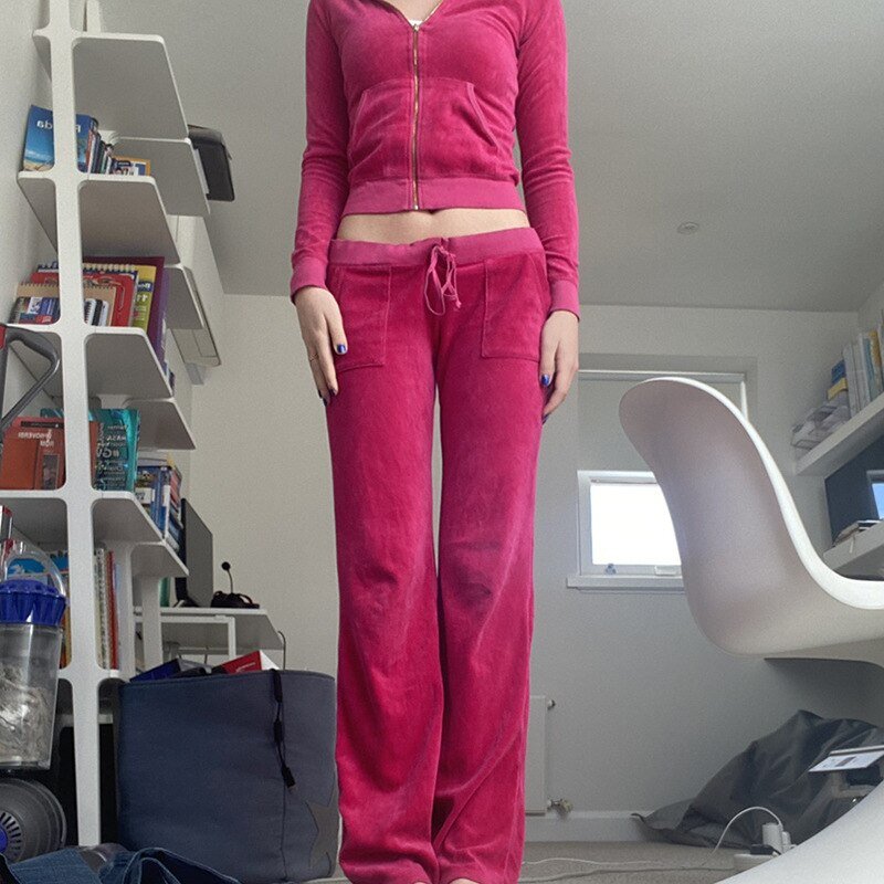 Y2K velvet pants - Y2k station