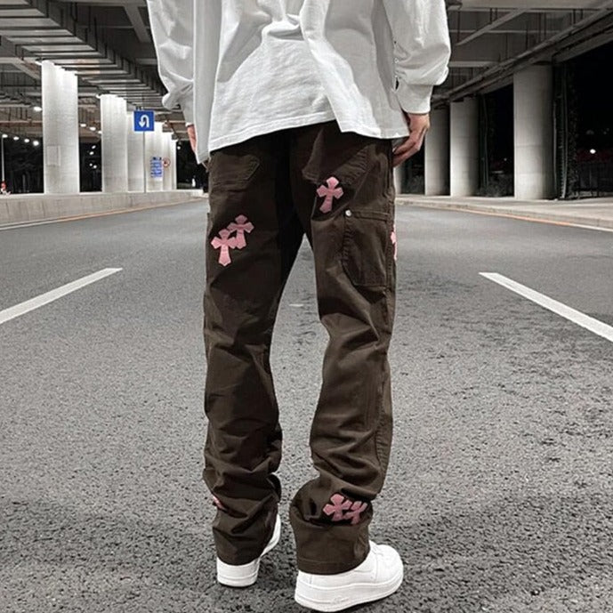 Pants With Crosses On Them-Y2k station